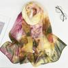 Sunscreen Silk Scarf Seaside Beach Towel Long Ladies Silk Scarf Lotus Pond Moonlight Thin Silk Scarf
