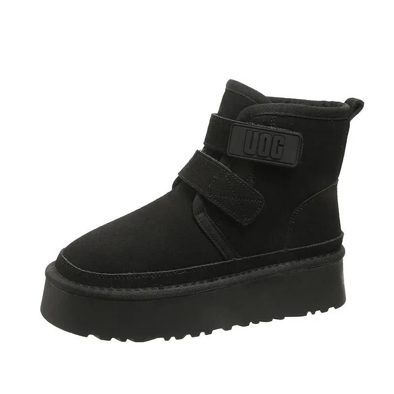 Fashion Winter Women Ankle Boots Outdoor Snow Boots New Plush Warm Shoes Platform Booties Classic Flat Casual Boots Non-slip Cotton Boot