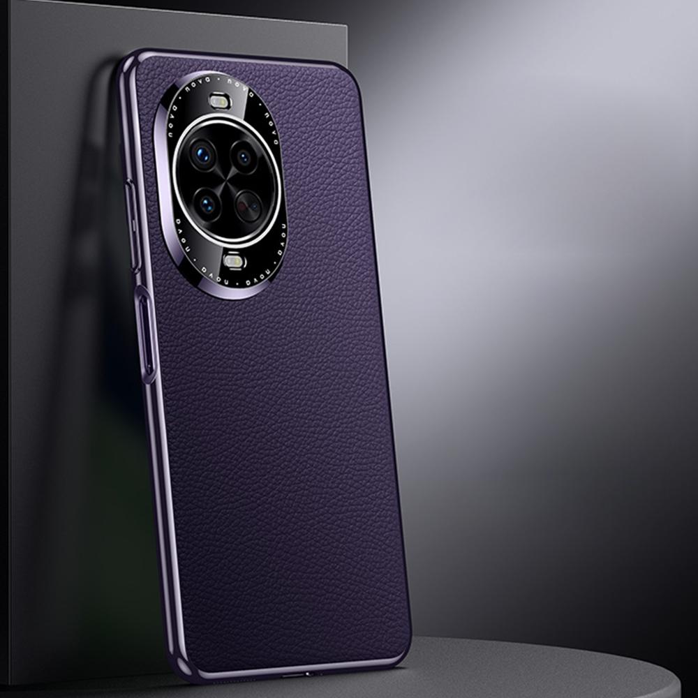 Hard Cover For HUAWEI NOVA 14 15 Ultra luxury Lens protection Nature Leather shockproof Plating Phone Back Case