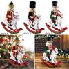 Traditional Wooden Nutcracker Ornament Christmas Decor Walnut Clip Decoration Wooden Rocking Horse Holiday Scene Layout Home