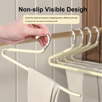 5Pcs Non-Slip Metal Shirt Trouser Hook Hanger Coat Hanger Clothes Rack Open Ended Pant Easy Slide Wardrobe Organzier