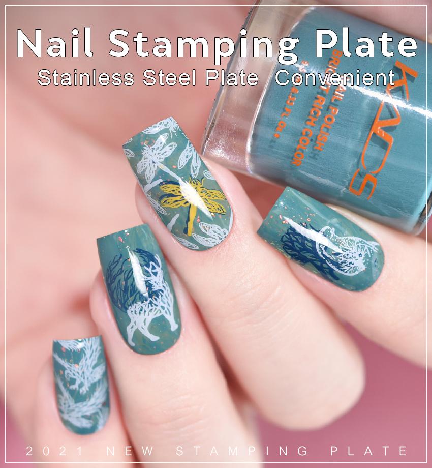 kads Nail Art Stamping Plates Zoo 022 Manicure Template Stainless Steel Nail Printing Stamp Stencil Tool for Nail DIY