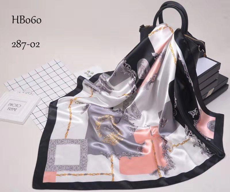 [BYSIFA] New White Silk Satin Scarf Shawl Winter Spring Autumn Elegant Plant Flowers Square Scarves Muslim Women Head Neck Scarf