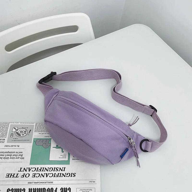 Поясная сумка в уличном стиле, поясная сумка, женская нейлоновая поясная сумка, модная поясная сумка через плечо, унисекс, поясная сумка в стиле хип-хоп, поясная сумка 30x15x10cm фиолетовый