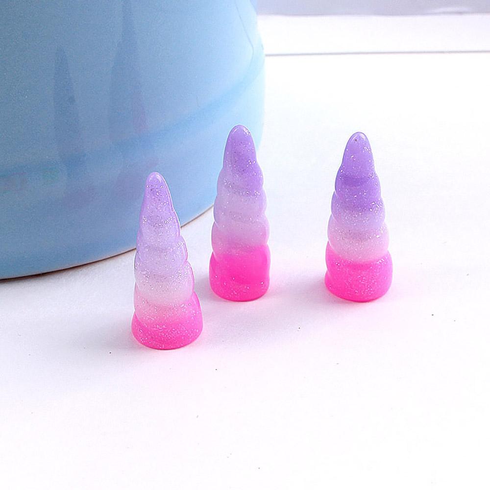 3 Pcs/Pack Gradient Unicorn With Multicolor Resin For DIY Hair Backpack Clothing Accessories Decoration Supplies