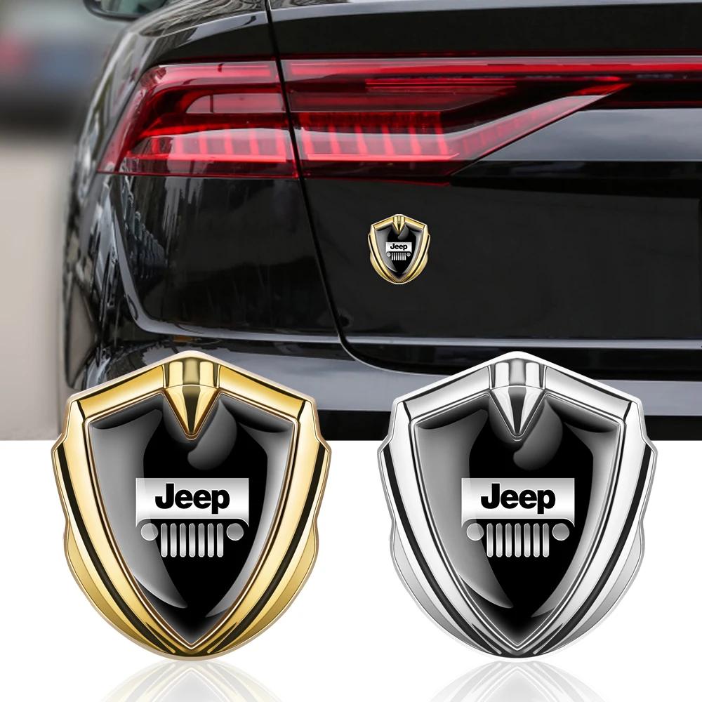 Gold Silver Metal Car Shield Sticker Trunk Decal For Jeep Renegade Cherokee Wrangler Patriot Gladiator Compass AKP1