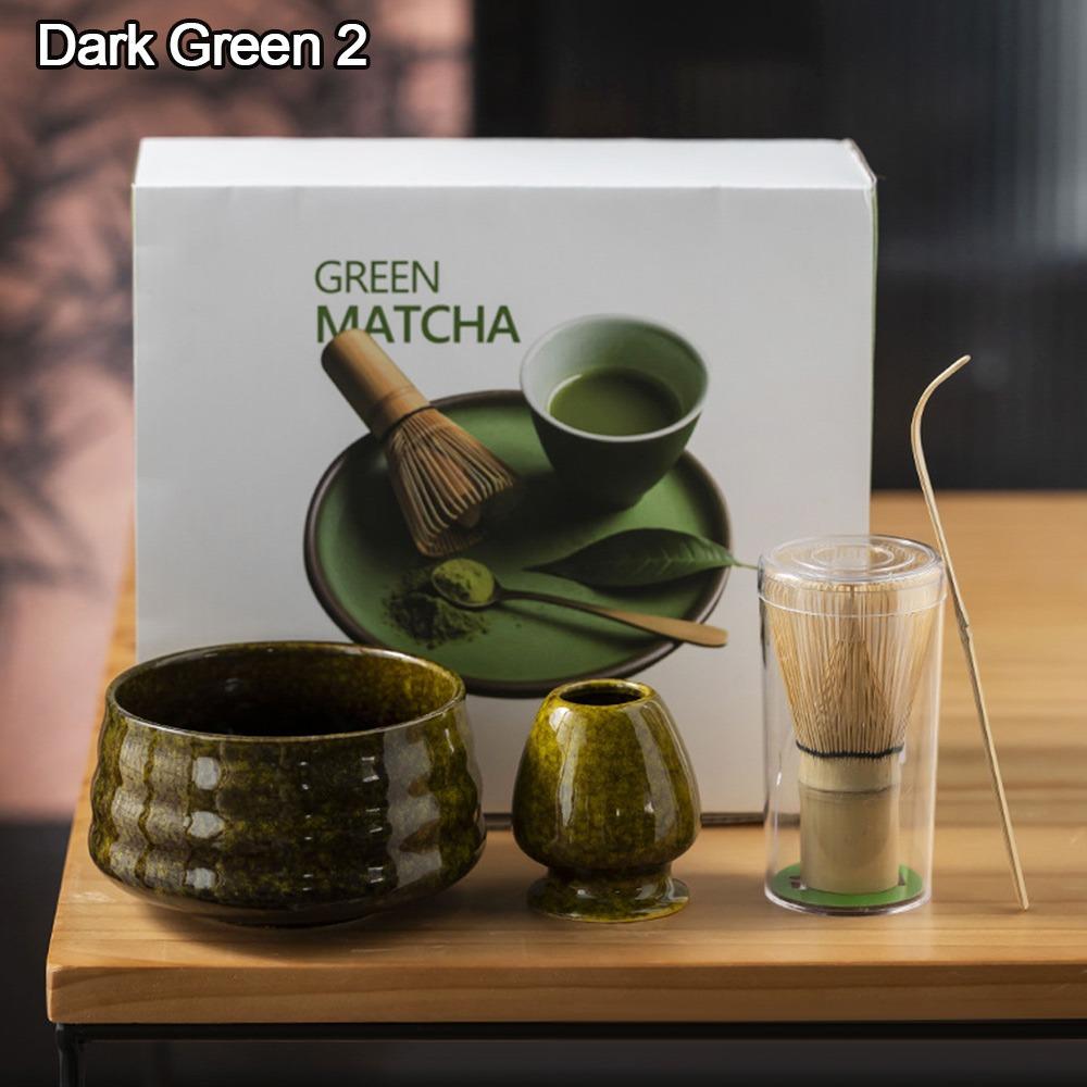 4PCS Ceramic Bamboo Japanese Matcha Tea Set Matcha Whisk Holder Reusable Matcha Whisk Set Matcha Bowl Matcha Making Kit
