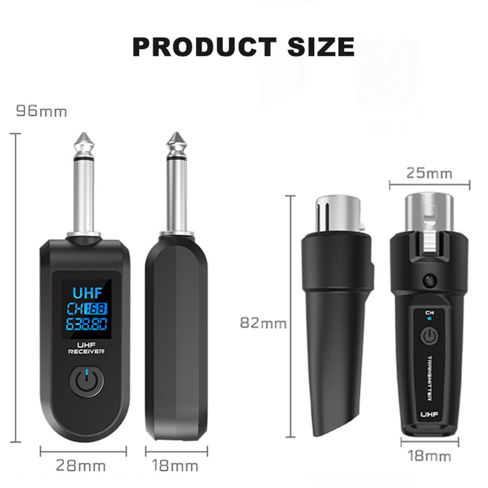 Microphone Wireless System Rechargeable Microphones Wired To Wireless System for Audio Mixer Dynamic Mic Electric Guitar Bass