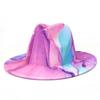 New Summer Unisex Tie-dye Jazz Hats Fashion Women White Black Fashion Luxury Hat Men Wide Brim Cowboy Fedoras Church Panama Cap