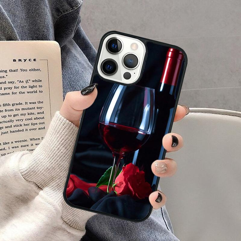 

Red Wine Glass Phone Case for iPhone 17 Air 16 16e 15 Plus for Apple 13 11 12 14 Pro Max Cover coque Shell iPhone 13