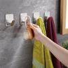 8Pcs Towel Hooks For Bathrooms Adhesive Wall Hooks For Hanging Robe Coat Stick On Hooks No Damage Stainless Steel