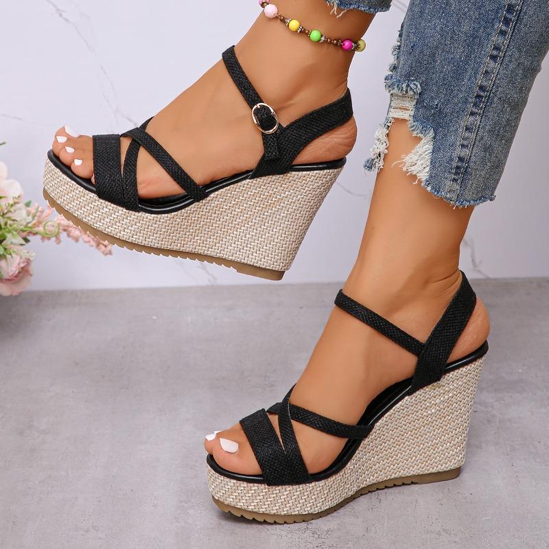 Summer Women Platform High Heel Wedges Shoes  Female Buckle Sandals Sexy Bohemia Style Mujer Women's Sandals