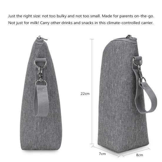 Baby Bottle Bag Adorable Zipper Closure Oxford Cloth Portable Car Stroller Breast Milk Insulated Bag Nursery Supplies