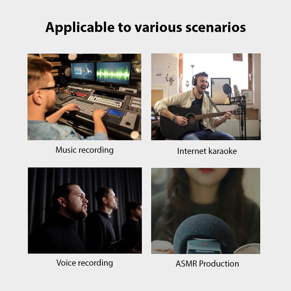 Audio Interface XLR Audio 48V Phantom Sound Plug and for Music Online and Vocal Black Recording, Interface, DSP, Reverb, Power, Card, 16-bit/48kHz