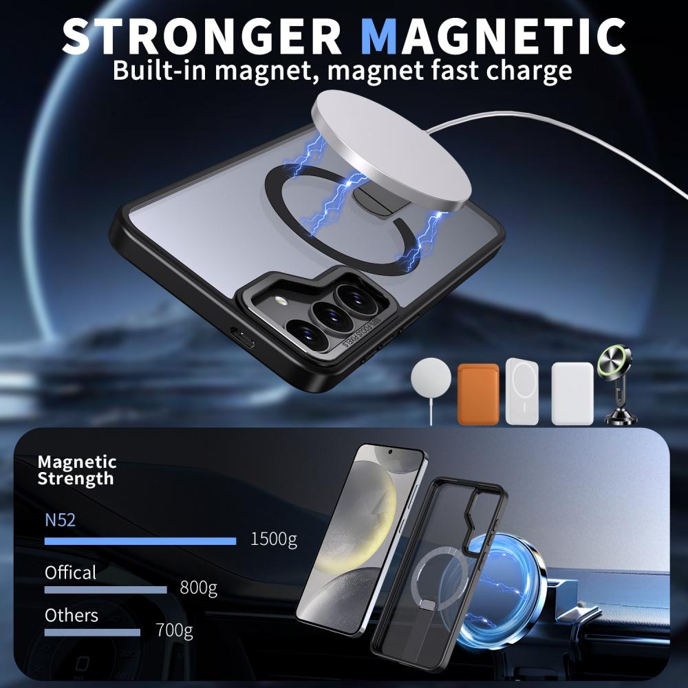 Für Magsafe kabelloser magnetischer Lade-Ständer Handyhülle für Samsung S26 Ultra S25 Edge S24 S23 Plus S24 FE Halter Klare Hülle