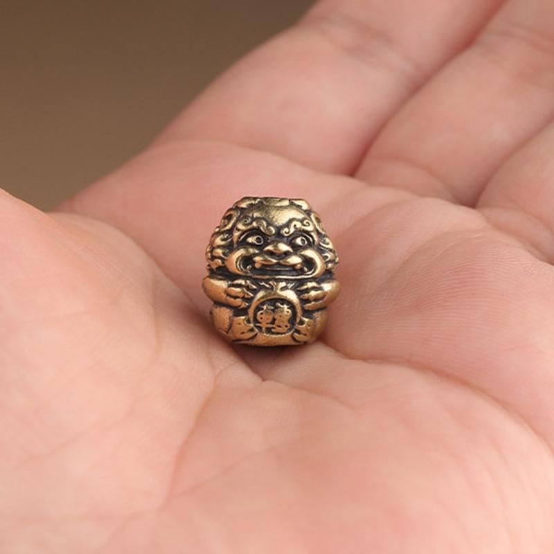 Unique Copper Owl Lion Charm Jewelry Pendant Representing Luck and Prosperity Copper Texture Perfect for Fashion Seekers