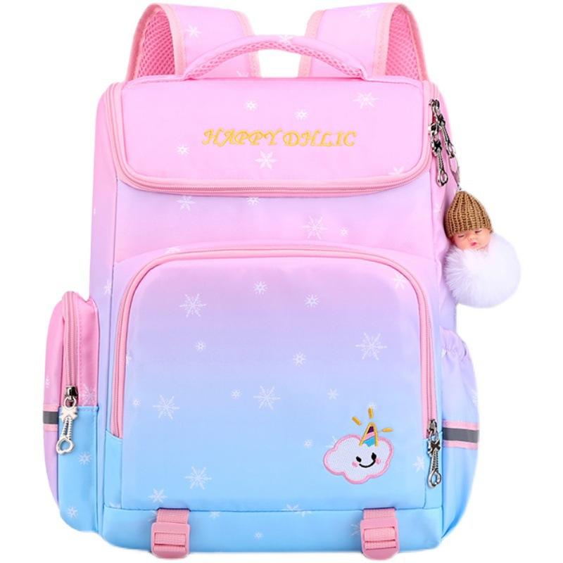 Starry Sky Gradient Backpack for Elementary School Boys Girls Grades 1-6,Spine Protection Kids Backpack,Ergonomic School Bag