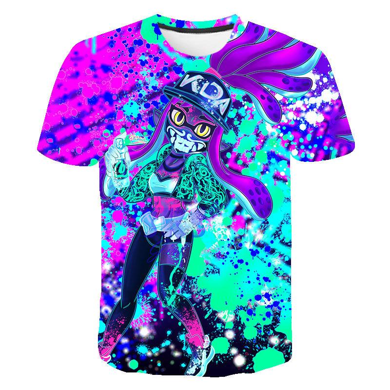 Trička Horká Hra Splatoon 3D Tisk Dětské Tričko Letní Módní Ležérní Kreslené Tričko Chlapec Dívka Unisex Dětské Oblečení Vrchní díly