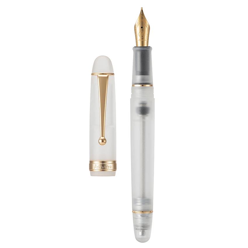Asvine V126 Penna Stilografica a Riempimento Sottovuoto Nero Opaco Titanio Pennino EF/F/M Acrilico Scrittura Regalo di Natale Penna per Ufficio Lusso