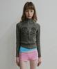 SCULPTOR Skull Zip-Up Sweater Melange Gray