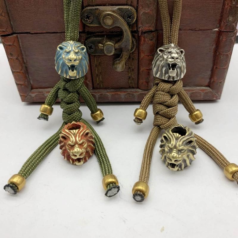 Balení 20 měděných izolačních mosazných korálků Příslušenství Kulaté/Čtvercové Korálky na šňůrku Paracord pro DIY výrobu šperků