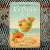 Metal Poster Wall Art, Vintage Ice Cream Kitchen Decor, Sweet Gift