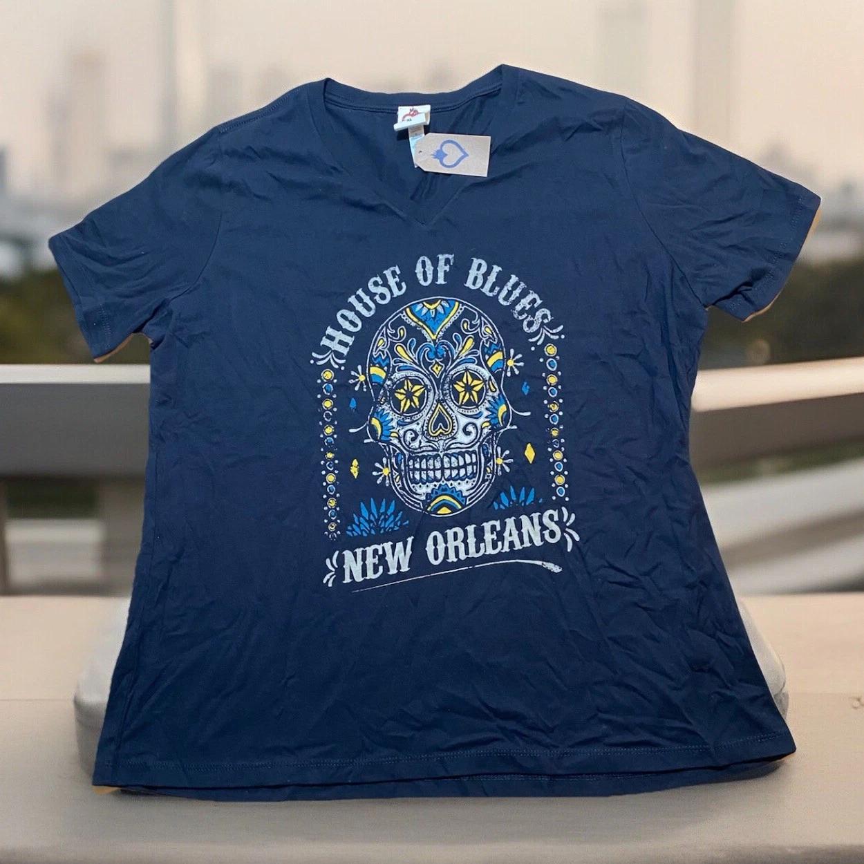 House of Blues T-Shirt New Orleans Women s NEW Calavera XL Mexico Skull HOB L