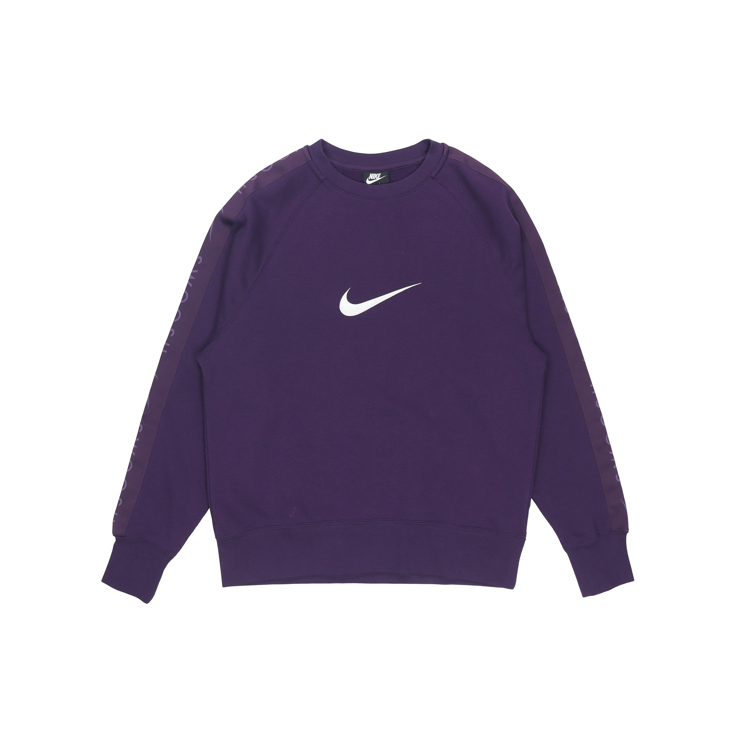 

Nike Sportswear Swoosh Crew Neck Лоскутная вышитая толстовка с длинными рукавами Мужские топы Царственно-фиолетовый DA0087-525 M