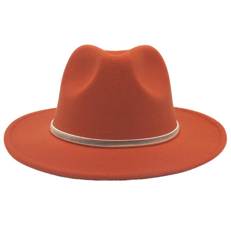 European And American Cashmere Top Hat Gold Ring Accessories Fashion Jazz Hat Four Seasons Popular Felt Hat Gentleman Lady Big Edge Hat (