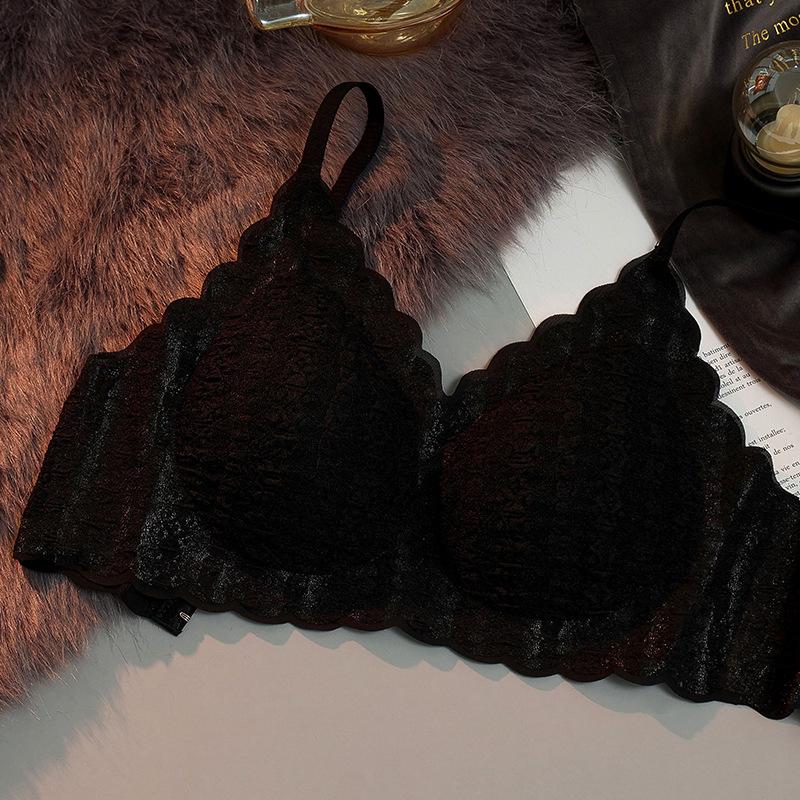 Women's Bra Cloud Bubble Underwear Small Chest Gathered No Underwire Bra Thin Style Lace Bra