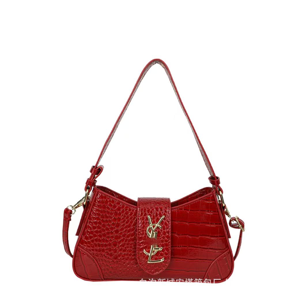 

Элегантная минималистичная однотонная сумка через плечо для женщин - Трендовая и универсальная кроссбоди, нишевая мода красный