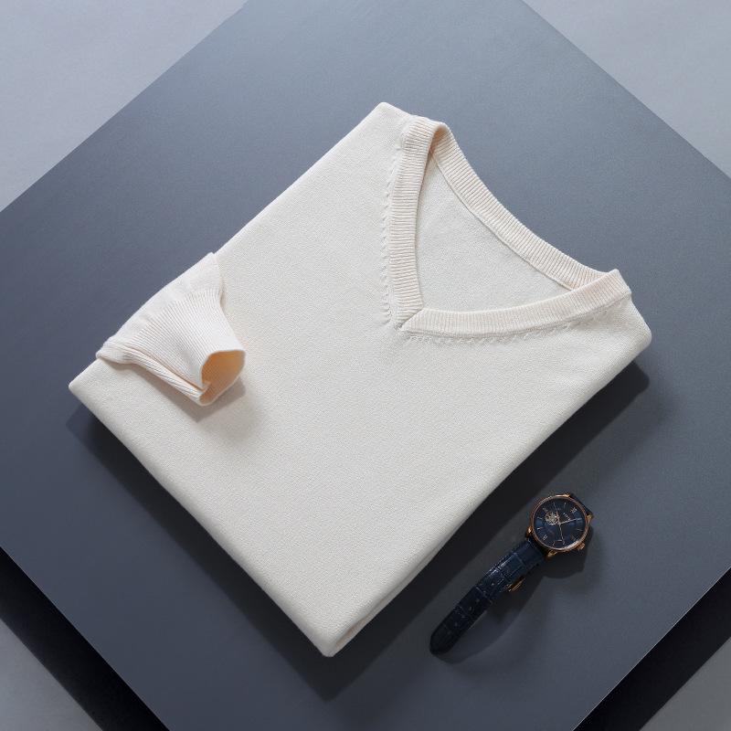 Classic Pullover V-Neck Sweater Men Autumn Winter Cashmere Cotton Blend Warm Jumper Clothes Pull Homme Man Hombres Sweater