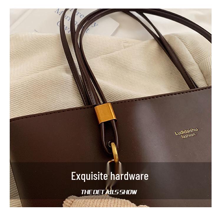 Vintage Large-Capacity Women's Tote Bag 2026 – High-Quality, Fashionable Single Shoulder Bag