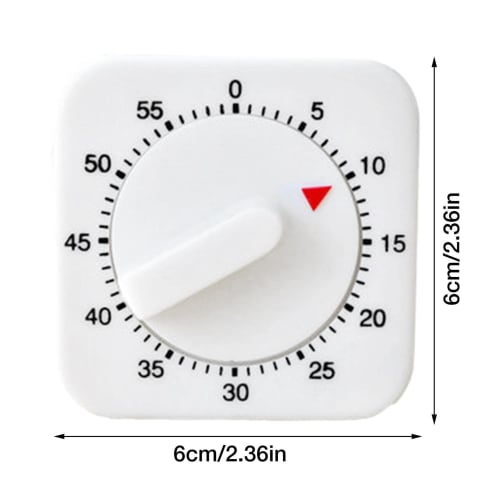 Mechanical Timer - Simple and Modern Style Classroom Timer, Digital Countdown Timer | 60-Minute Silent Square Timer with Alarm Reminder, Kitchen Cooki