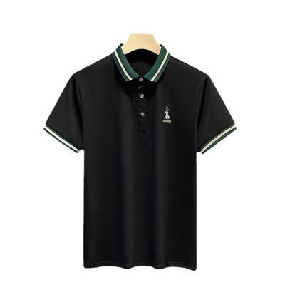 Men's T-shirt Short Sleeve Lapel Men's Fashion Casual T-shirt Solid Color Men's Top