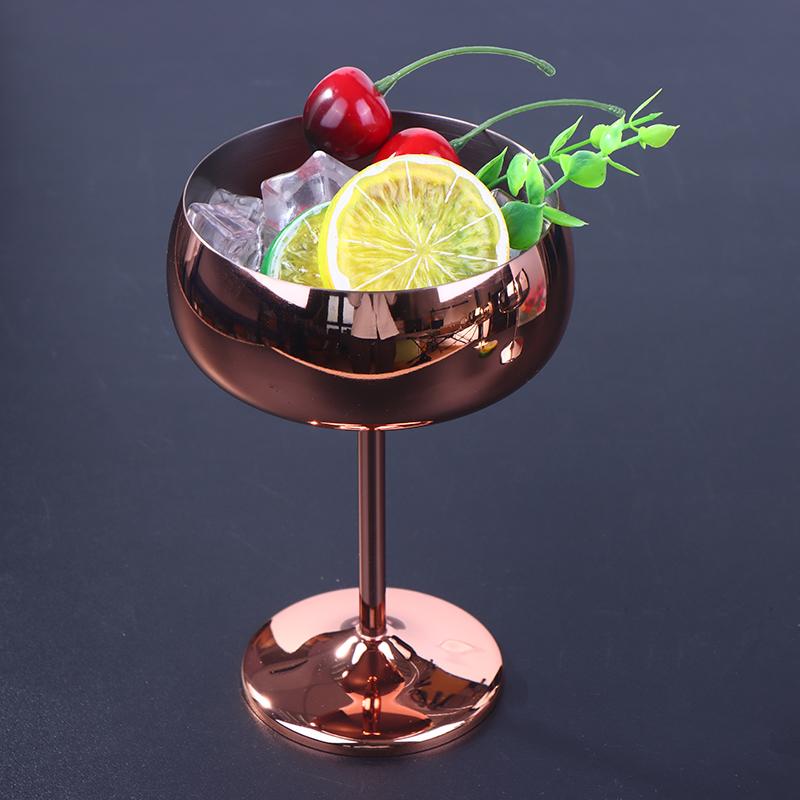 304 Stainless Steel Goblet Cocktail Glass Unbreakable Red Wine Cup Flute Cup Bar Martini Cup Metal Tall Champagne Glass