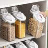 Plastic Kitchen Canister with Airtight Lid Large Food Storage Container Clear Jar Cap with Scales for Flour Coffee Beans