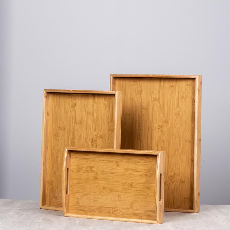 Nordic-Style Rectangular Bamboo Tray for Tea Cups
