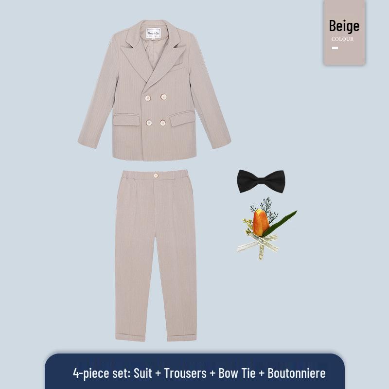Children's Autumn Formal Wear: British-Style Blazer and Suit Set for Boys, Ideal for Weddings and Performances