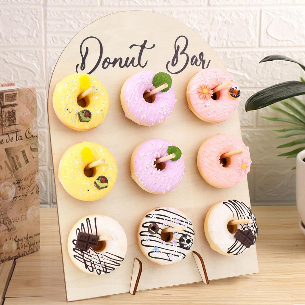 Arch Shaped Wooden Donut Stand Decoration Donut Party Doughnut Holder Wedding Birthday Party Supplies Baby Shower Donut Bar