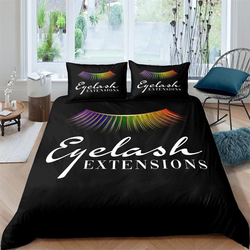 Beauty Eyelashes Duvet Cover Queen For Girls Woman Eyes Pattern Design Comforter Cover Modern Lovely Sexy Eyelashes Bedding Set