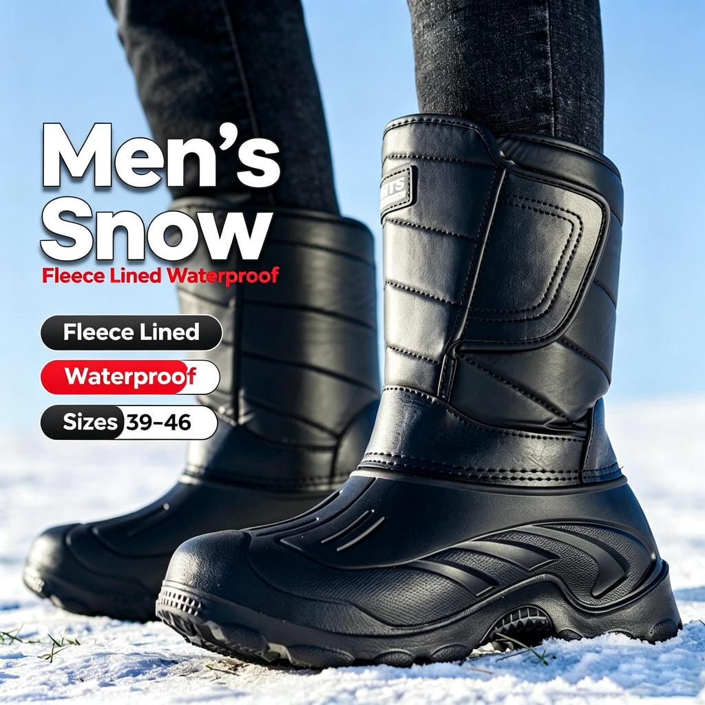 Neue verdickte wasserdichte Angel-Baumwollschuhe, rutschfeste und warme Winter-Angelstiefel mit hohem Schaft und dickem Schnee