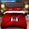 3PCS Besiktas Istanbul Football Club Bedding Set 2D Printing (Includes 1 Duvet Cover + 2 Pillowcases Coreless), Bedroom decor,Fan gift