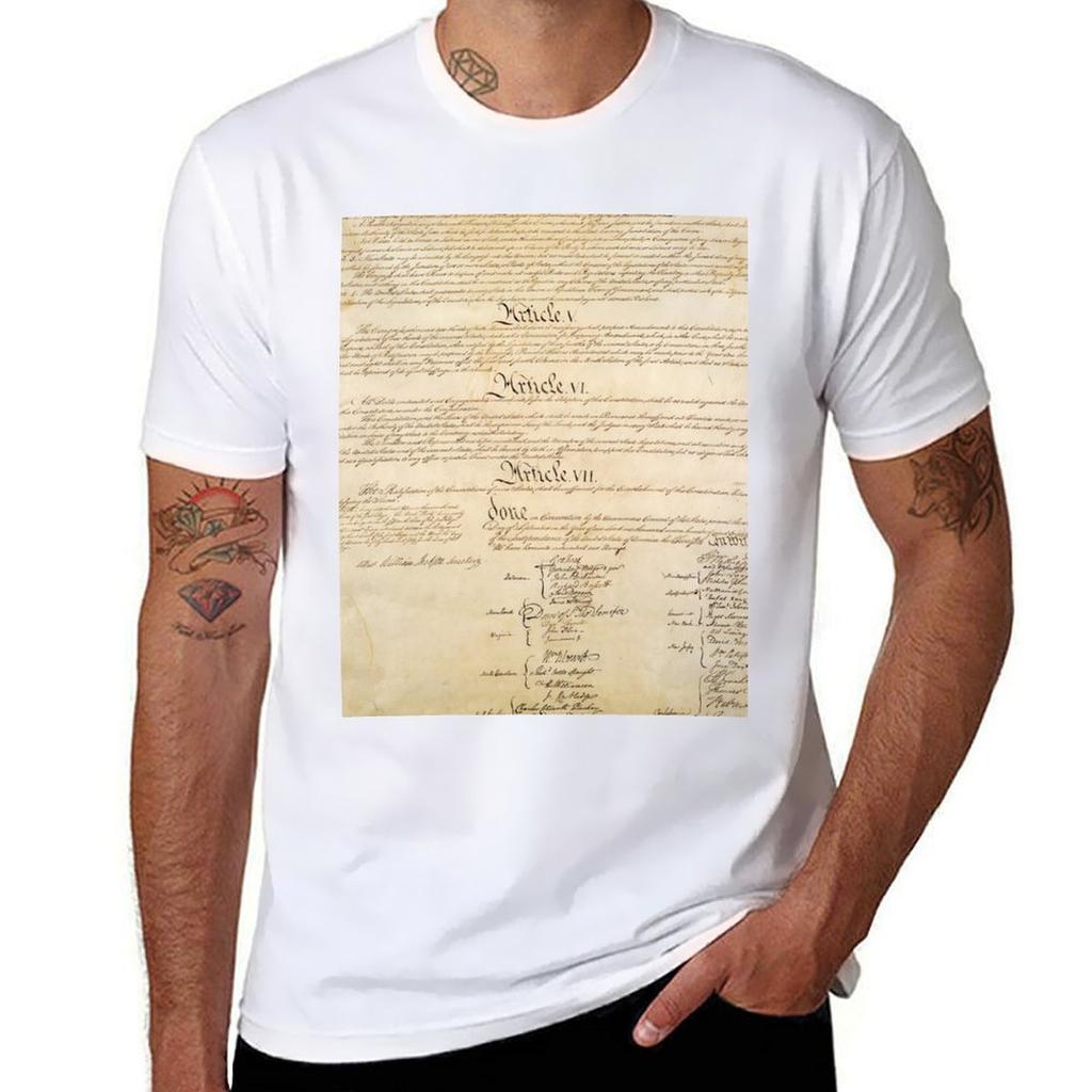 Original Signature Page of the United States Constitution Page 4 of 4 TShirt UV Protection Outdoor Tee Shirt
