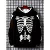 2025 New Men's Vintage Skull Skeleton 3D Print Hoodie Men Women Fashion Oversized Hoodie Sweatshirt Halloween Unisex Tracksuit