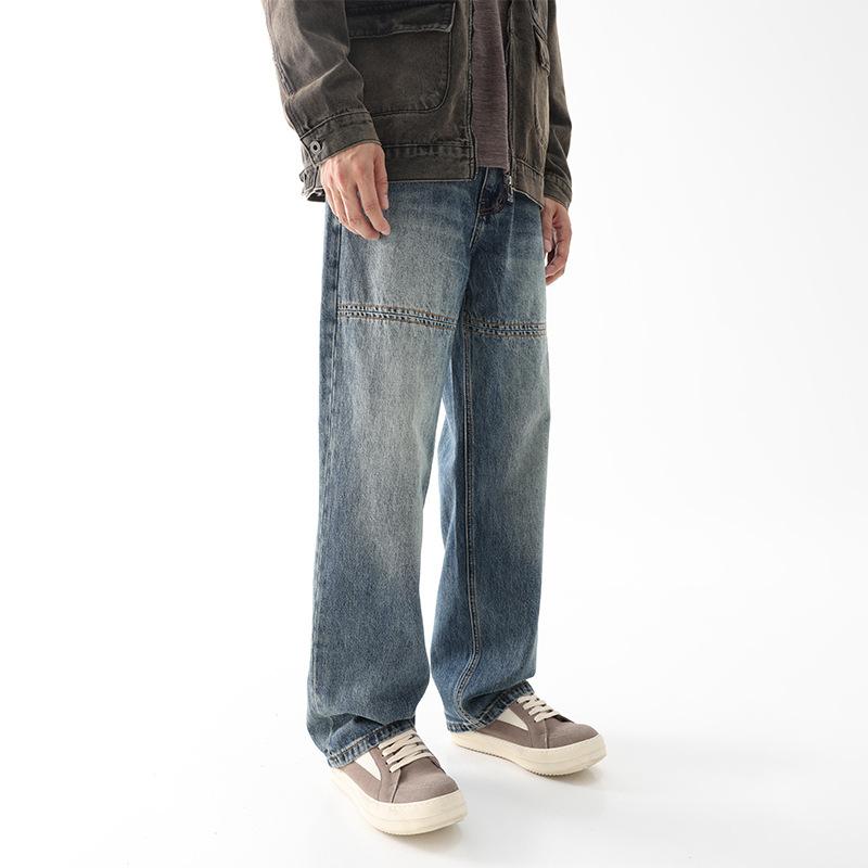 

Американская высокая улица Ретро Джинсы Мужские Осенние Прямые Свободные Брюки 34