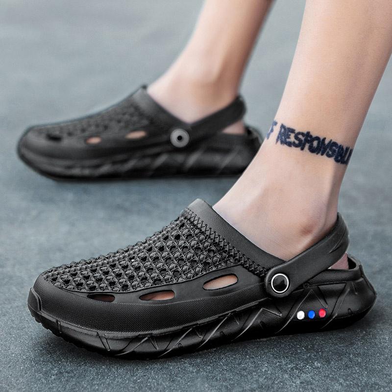 Yeni Moda Hollow-out Nefes Terlik Yaz plaj ayakkabısı Terlik Erkekler için Açık/Kapalı Sandalet
