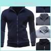 Men's Winter Zip Up Jacket With Stand Collar Ideal For Gym And Outdoor Activities