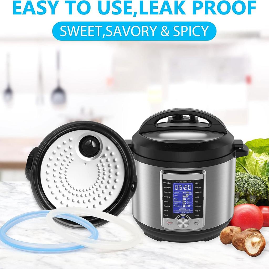 3 Pieces Efficient Silicone Seals Silicone Gasket Sealing Rings Kitchen Accessories Spare Part for 6QT Pressure Cookers