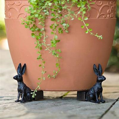 3Pcs Flower Pot Feet Stand Animal Shape Cat Dog Plant Pots Risers Pad Resin Pot Foot Bonsai Holders Support Outdoor Garden